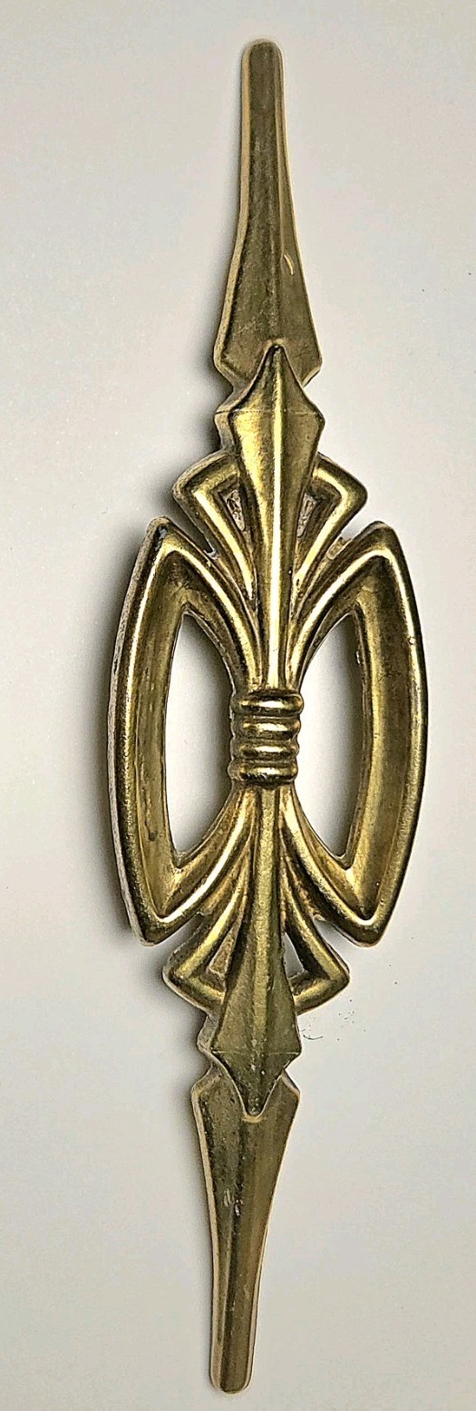 Vintage Art Deco Brass Bow Pull Drawer Cabinet Hollywood Regency (6 Avail)