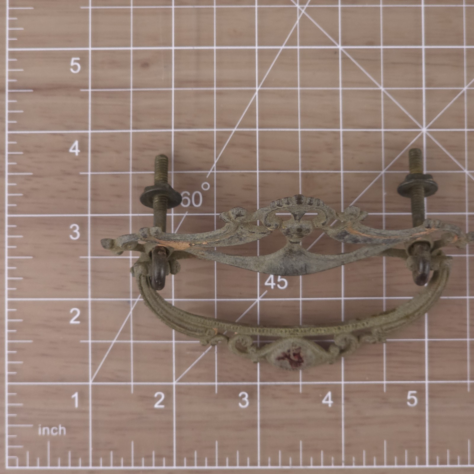 Vintage Brass Drop Bail Handle Drawer Cabinet Pulls Lot of 3 Antique Patina