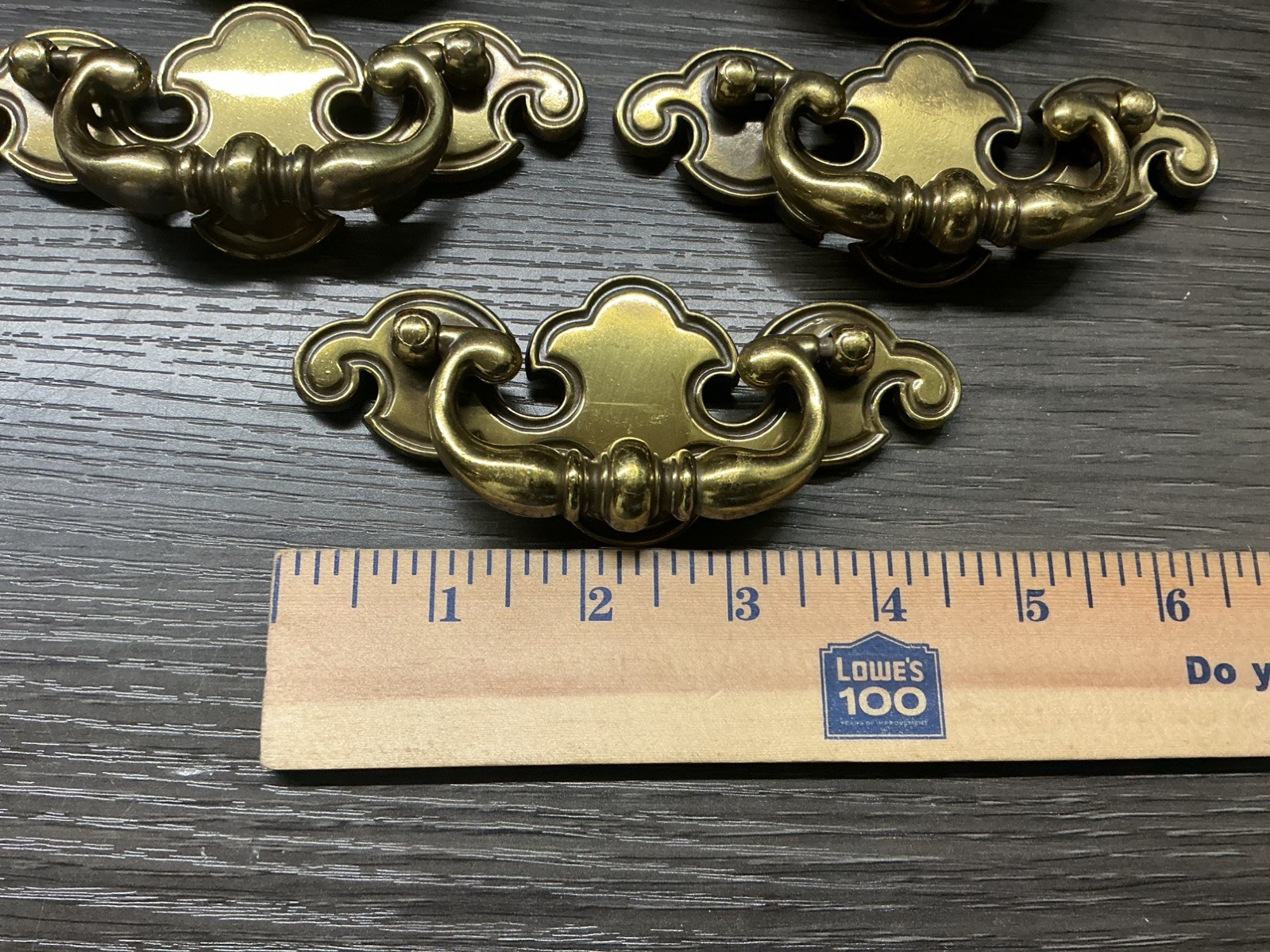 7 VINTAGE Keeler Brass KBC NO8067 Chippendale Batwing Drawer Handles Pulls (33)