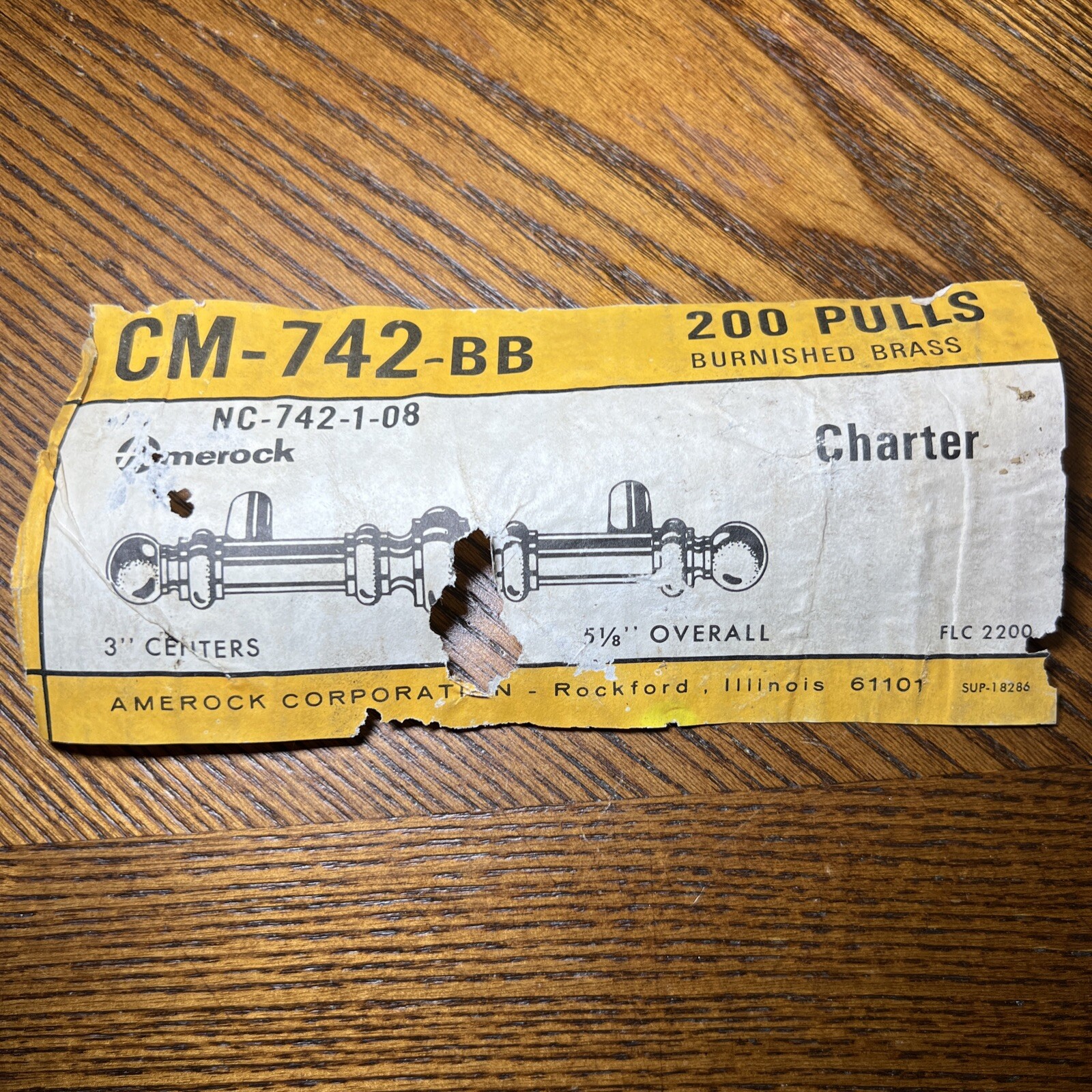 NEW Amerock Vintage Cabinet Handle Drawer Pull Burnished Brass /Zinc 5 1/8 742-1