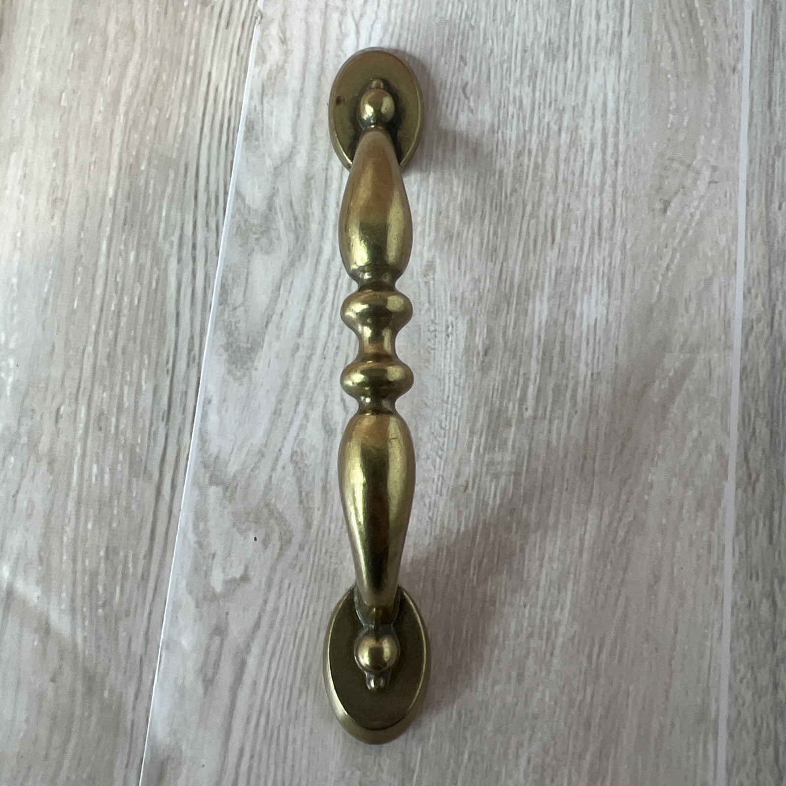 6 Antique Brass Cabinet Handles 3 Inch on Center with Screws.