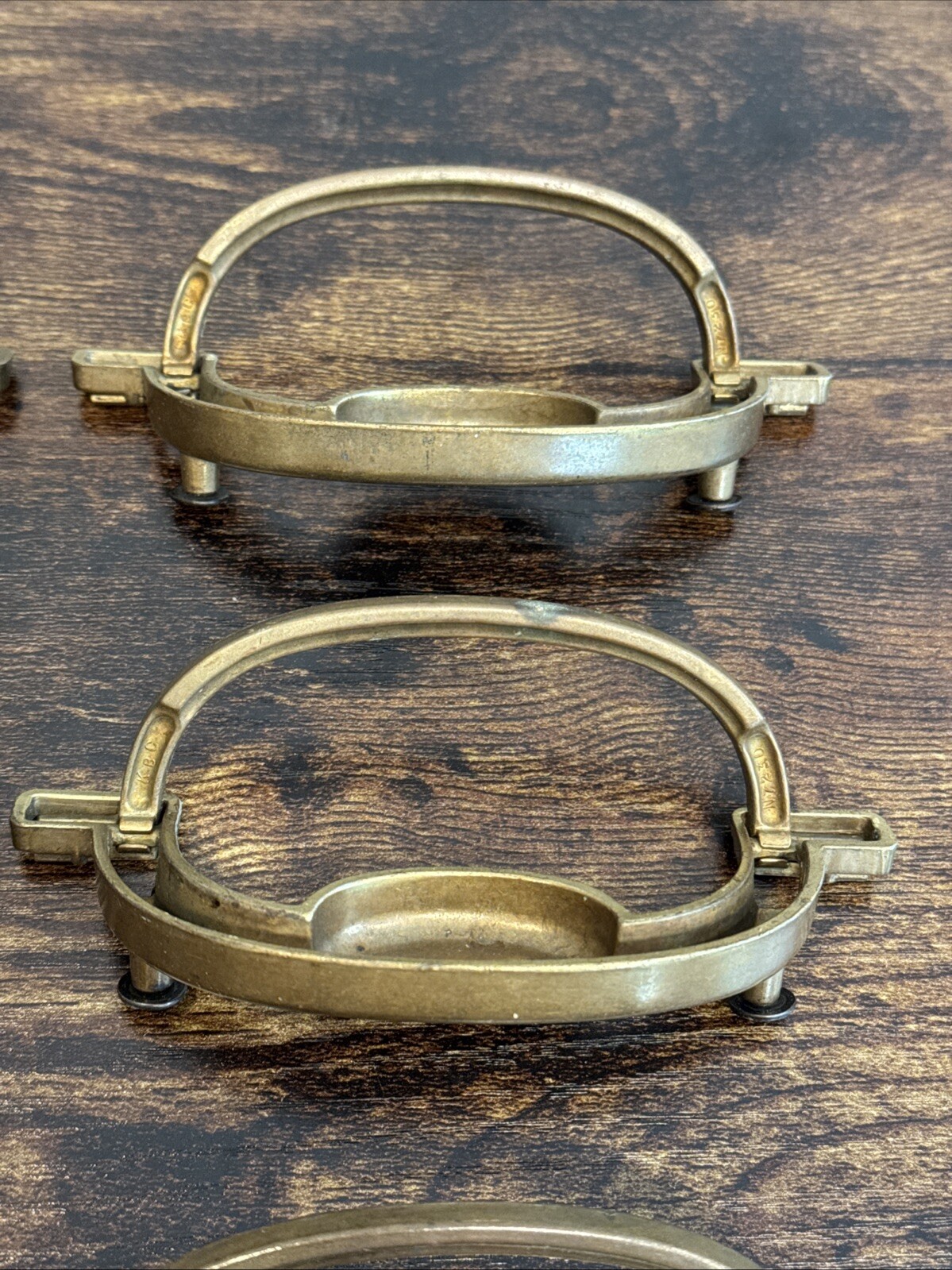 DREXEL ACCOLADE Brass Drawer Bail Pulls 6 Handles Campaign KBC N7231 – 3.5” CC