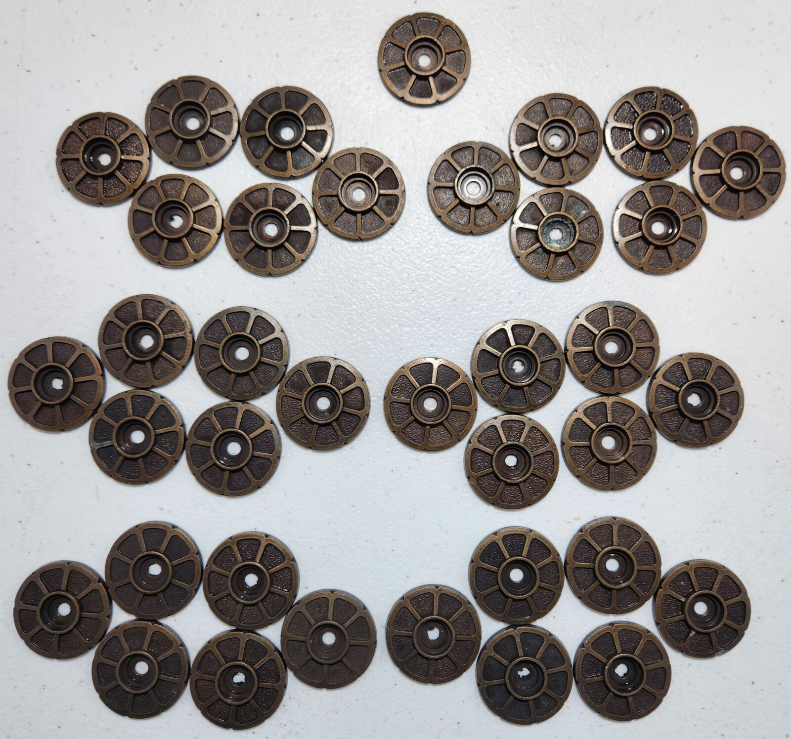 Vintage 37 M Brand 1 Inch Round Drawer Back Plates