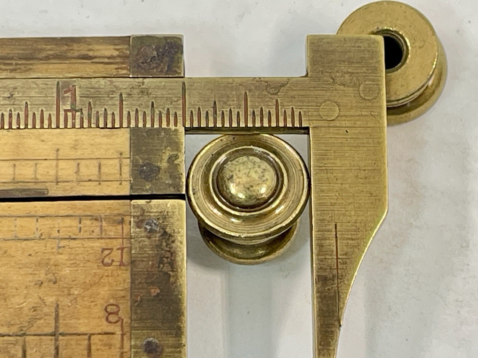 Pair NOS Tiny 0.5″ Drawer Pulls Door Knobs KBC Brass Co mcm