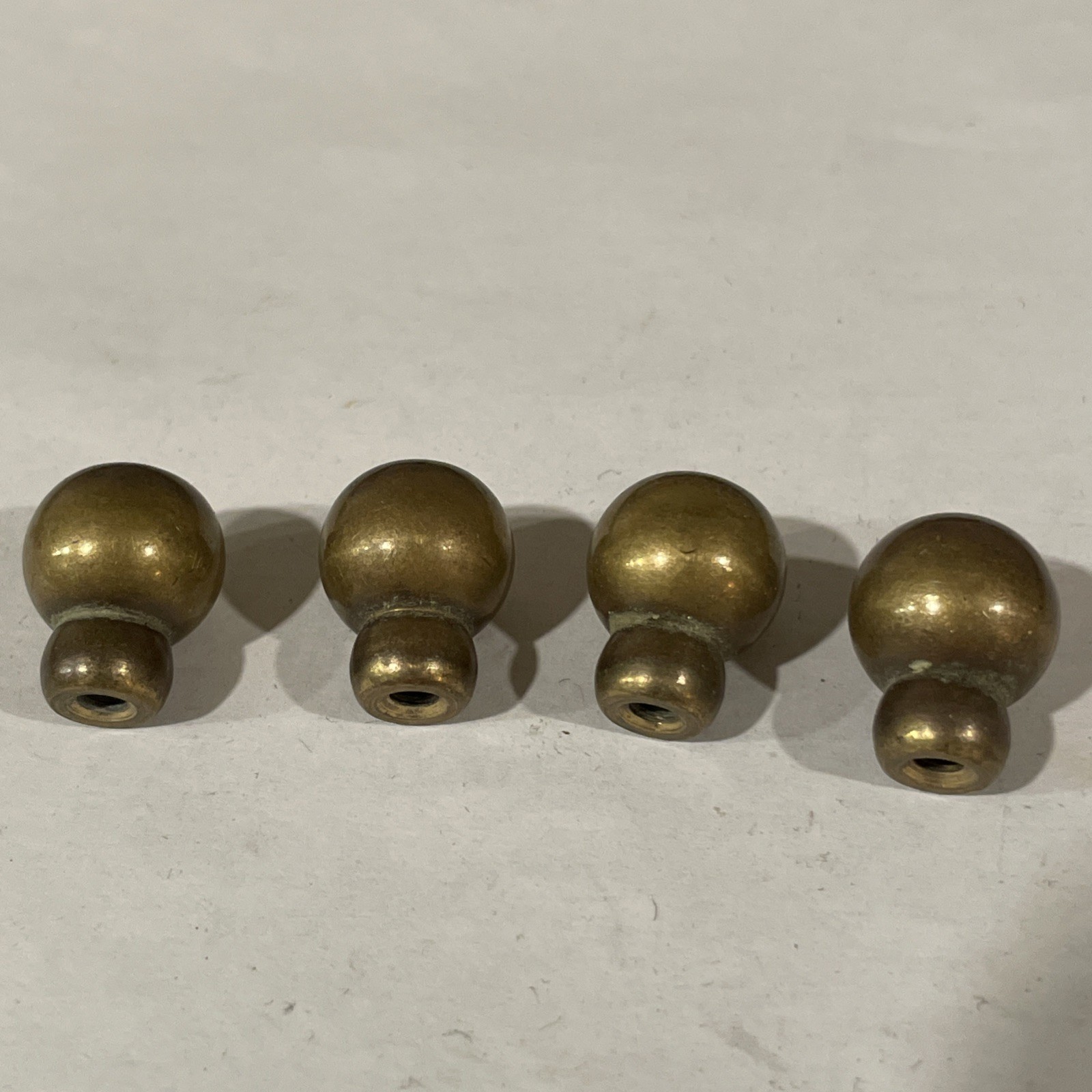 Vintage Solid Brass Small Drawer Knobs Pulls 1/2” Ball Shaped