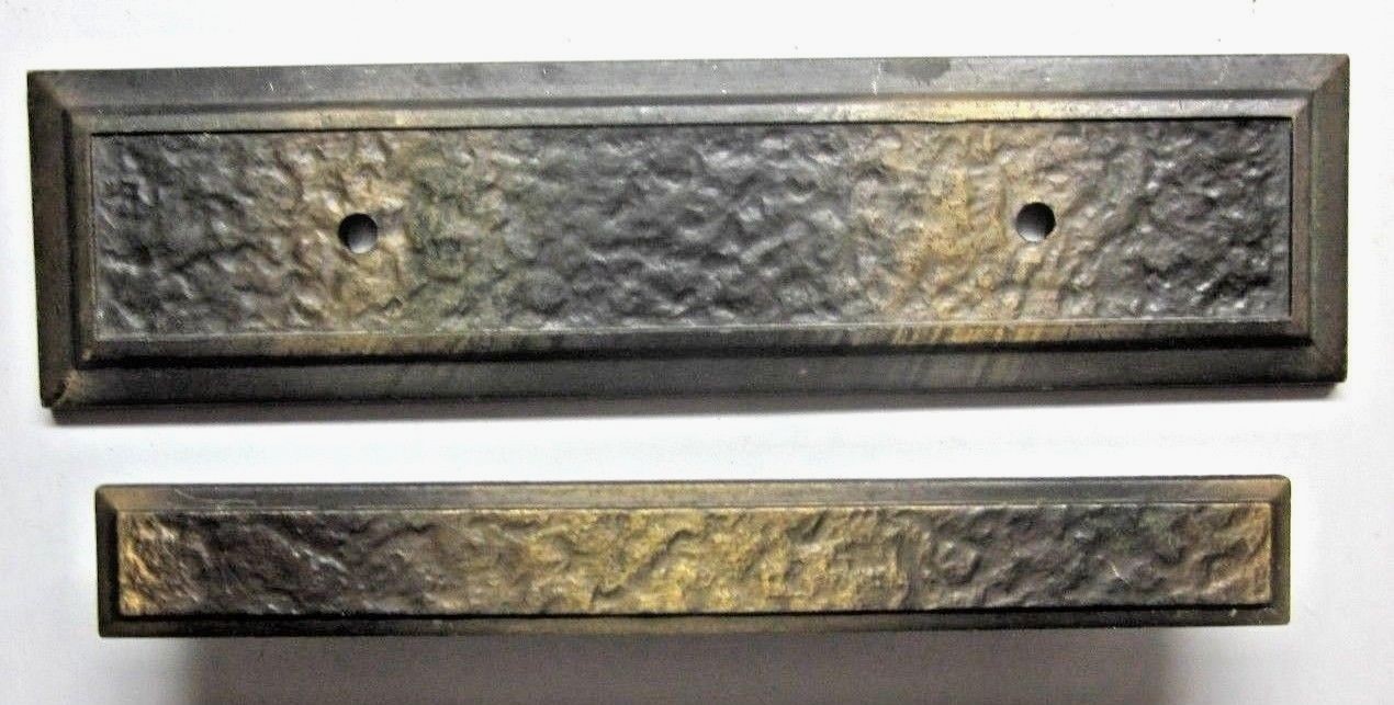 Amerock 185 Hammered Japanned Bronze Drawer Pull Handle Backplate 3″ Centers MCM