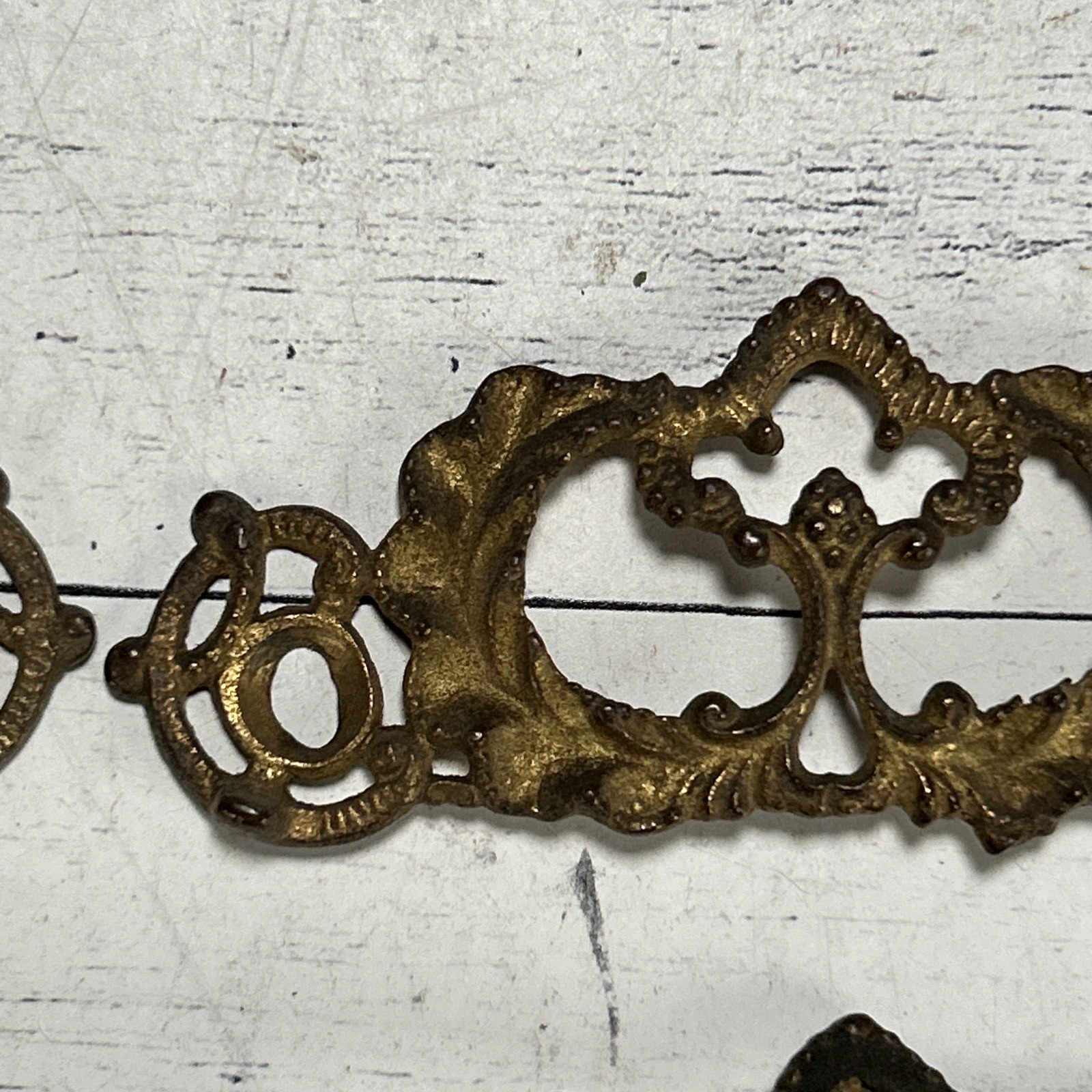 Antique Victorian Drawer Pull Backplates Lot 1890s Ornate Rococo French Prov