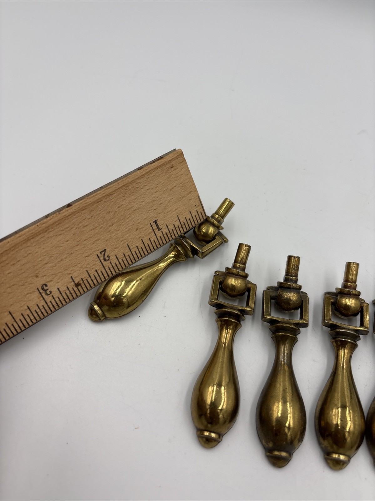 (5) Vintage KBC Drop Drawer Pulls Keeler Brass Co N18430 Without Back Plates