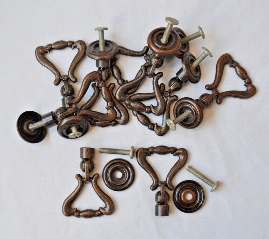 Soviet Drawer Handles vintage Set 9x USSR Furniture fittings Cabinet Pulls Knobs