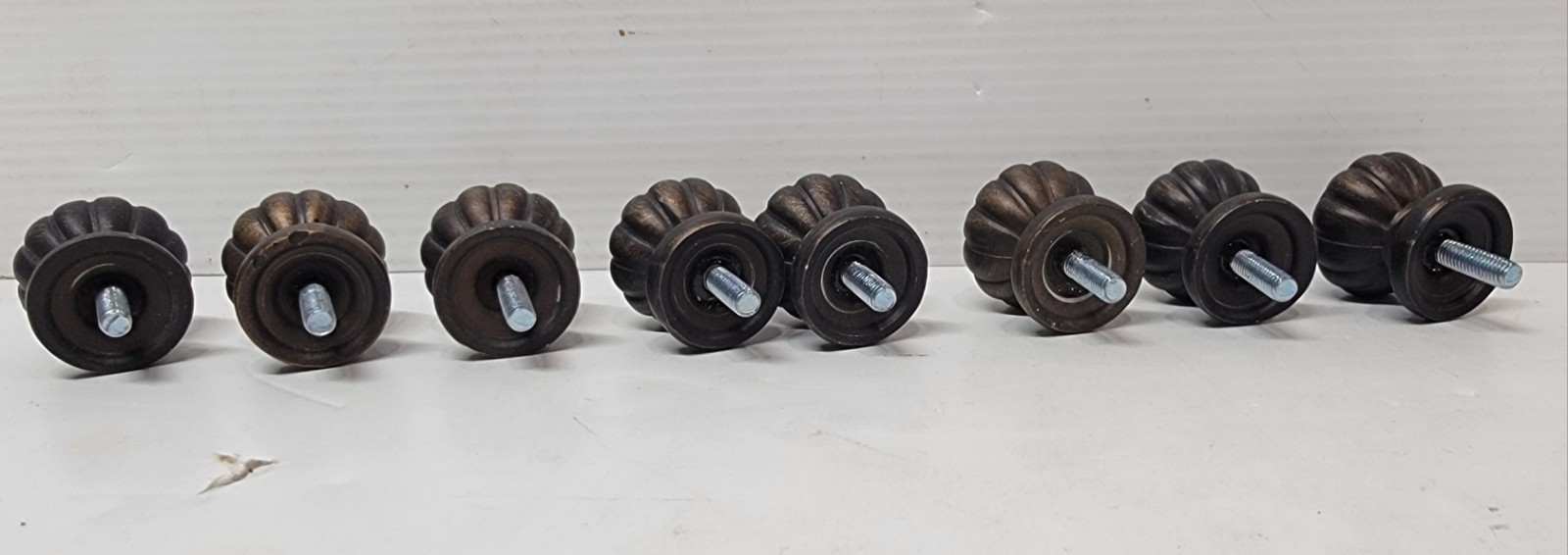 Lot Of 8 Drawer Knobs Pulls Bronze Ornate Design Metal
