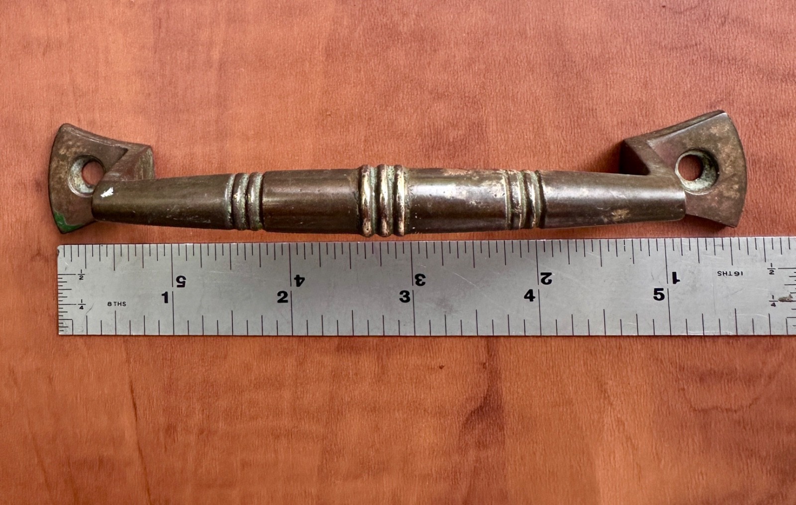 Large Antique Vintage Solid Brass Chest Trunk Desk Cabinet Handle Drawer Pull
