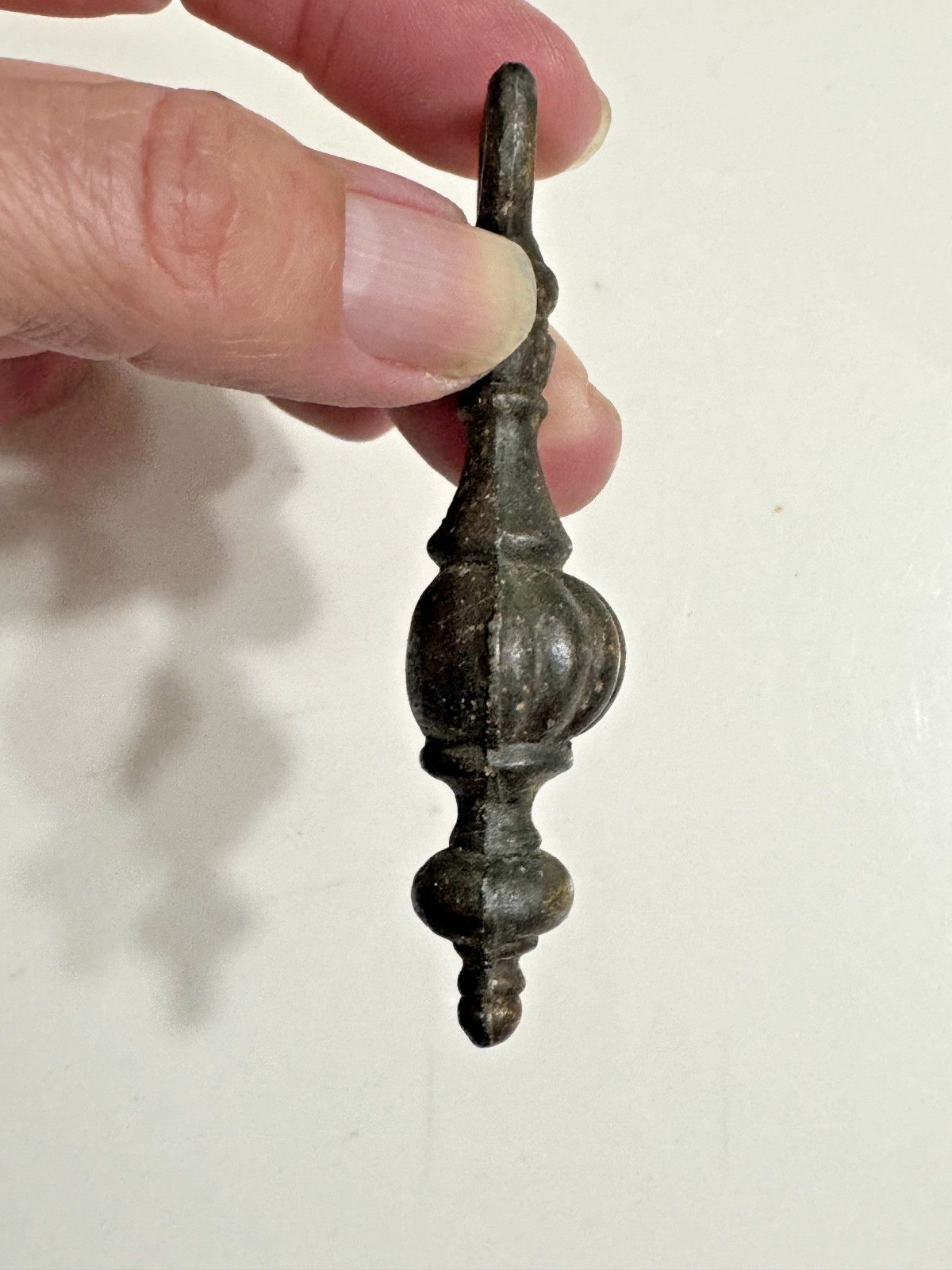 Vintage Large Bronze Antique Brass Tone Finish Hanging Drop Drawer Pull Hardware