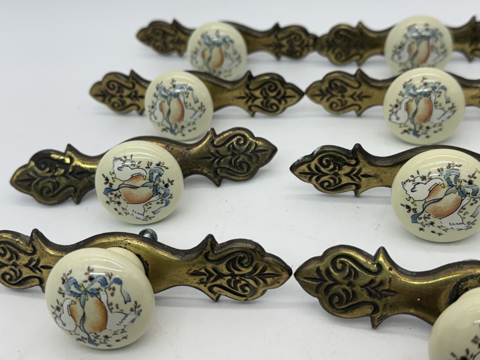 VTG 80’s Belwith Marmalade Geese 20 Round Knobs P552-ML Japan CottageCore READ