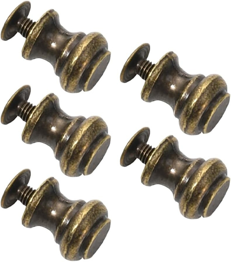 10Pcs Single Hole Mini Drawer Knobs, Antique Bronze Pulls Handles for Jewelry Bo