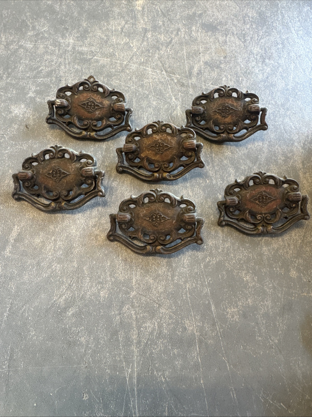 1920s Spanish drawer pulls 6pc