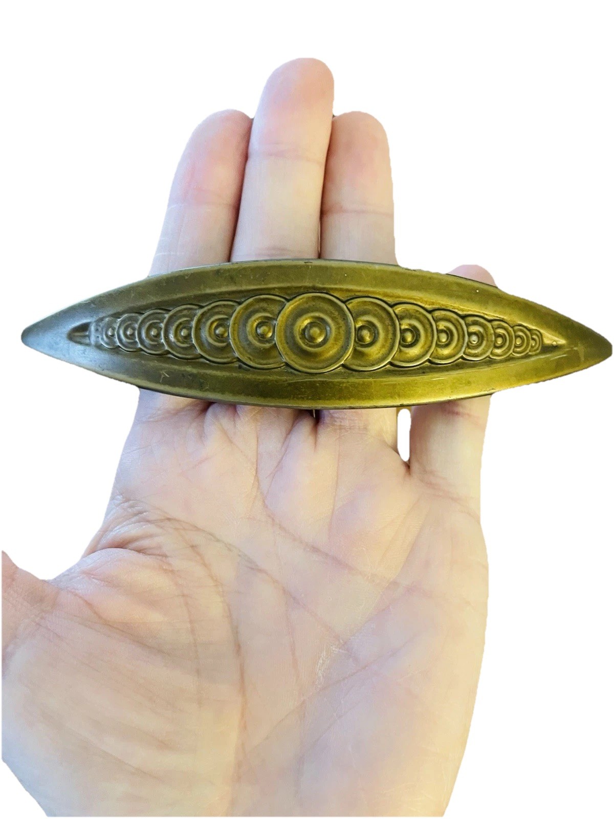 Set 8 Antique Vintage Art Deco Gold Toned Drawer Handle Pulls.
