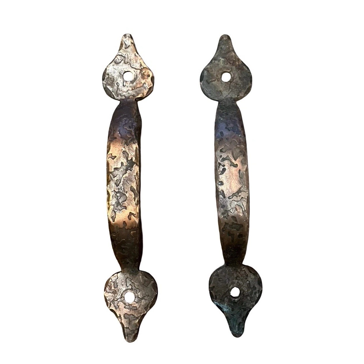 VTG Hammered Copper Cabinet Pulls Bar Handles MCM Prairie Reclaimed Lot Of 3