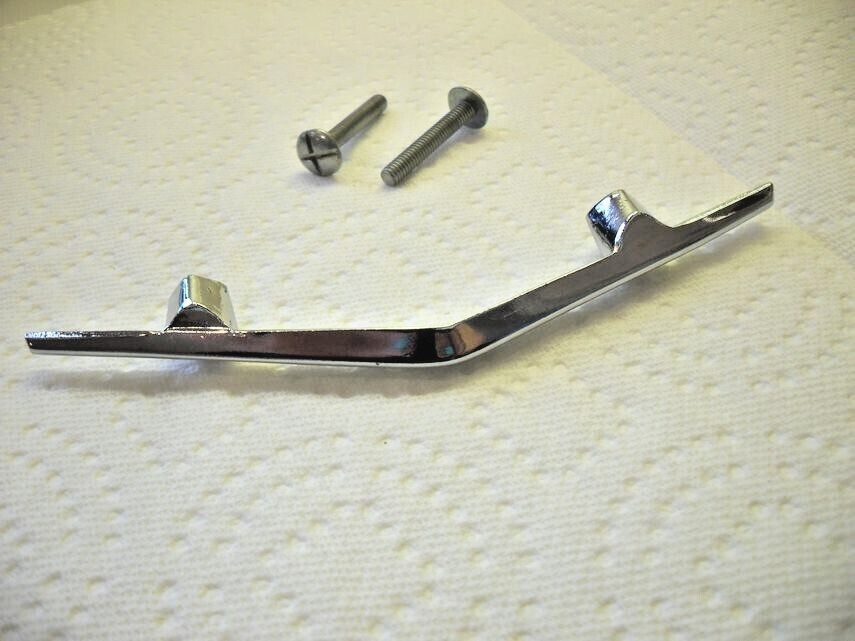 Vintage Nos Chrome Chevron Drawer Pull Stealth Fighter Jet Shape Cabinet Handle