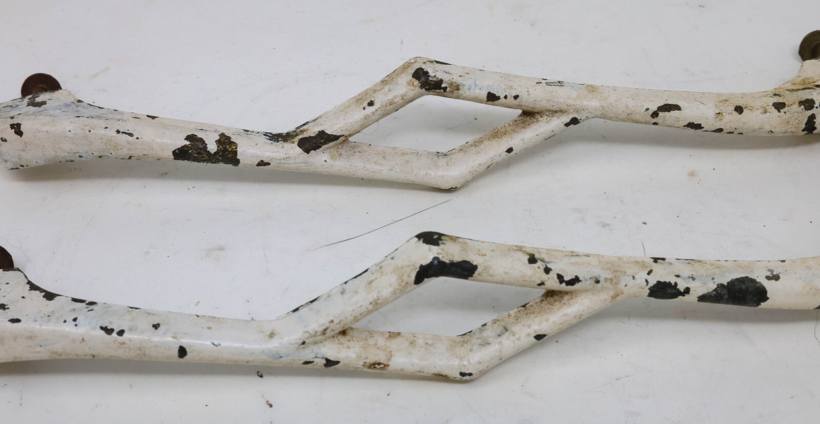 Antique Matching Pair Drawer Pulls Handles 8-1/8″ Long 7-3/8″ CTC Painted Brass