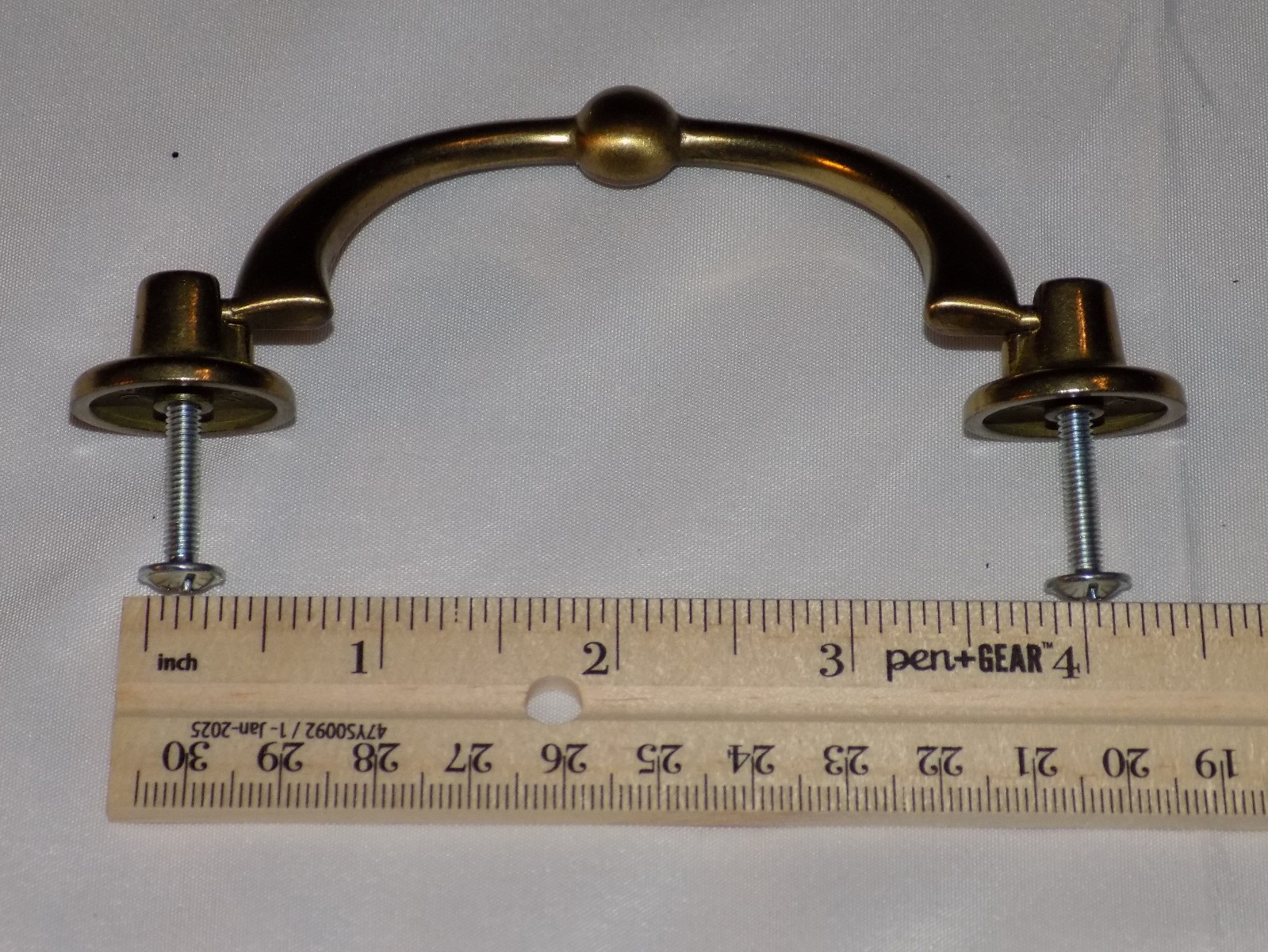 Set of 19 Vintage Polished Brass Drop Bail Handle Drawer Pulls