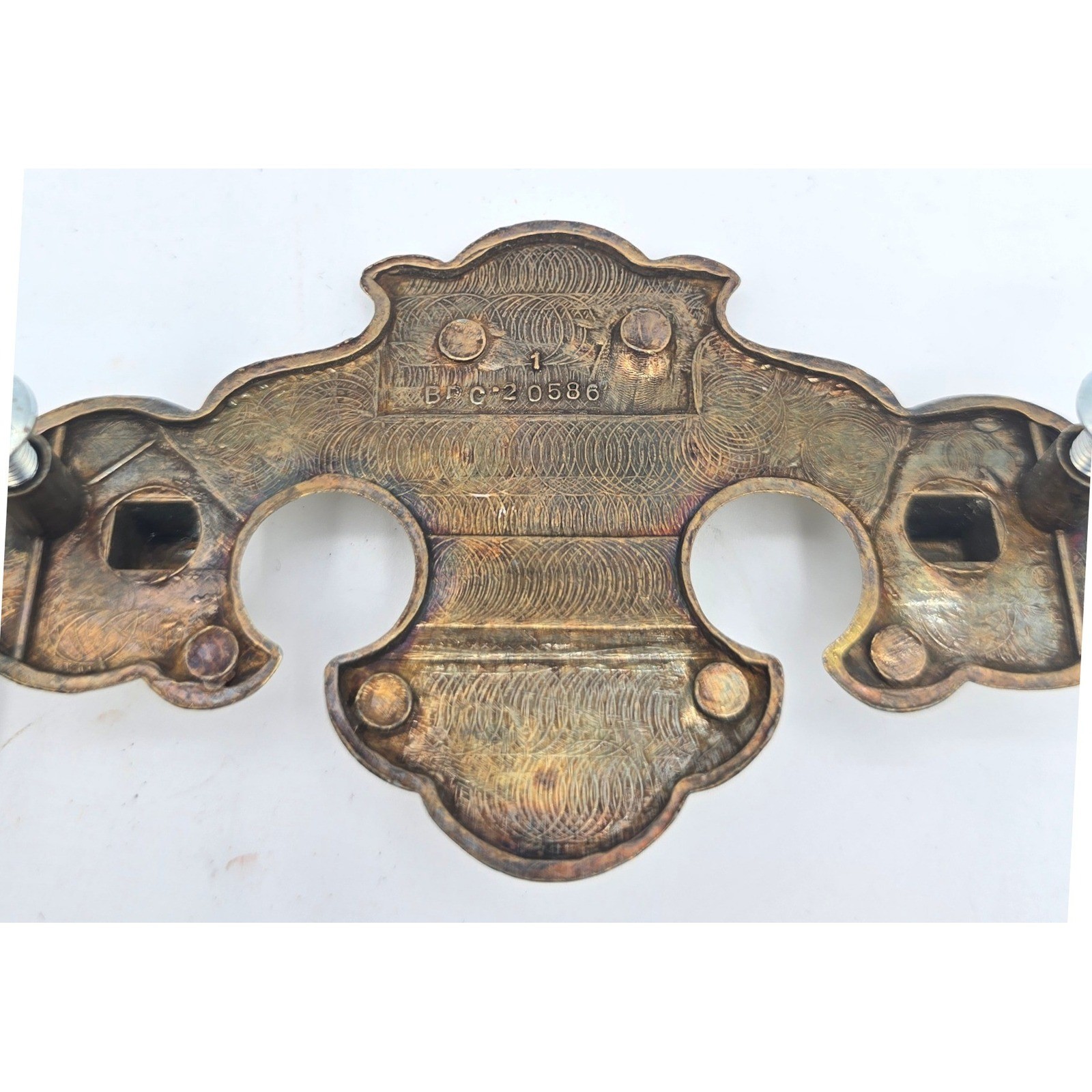 Vintage Brass Batwing Chippendale Drawer Pull Backplates Set of 3 Furniture