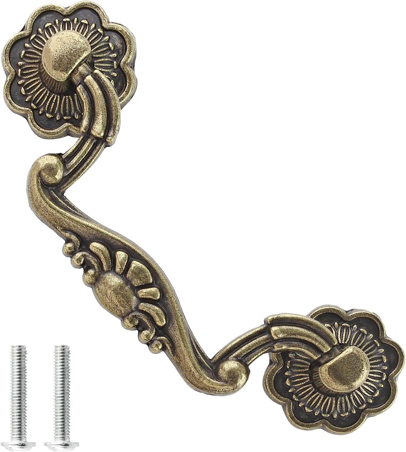 6pcs Antique Bronze Drop Bail Drawer Pull Handles 3 Inch Hole Spacing