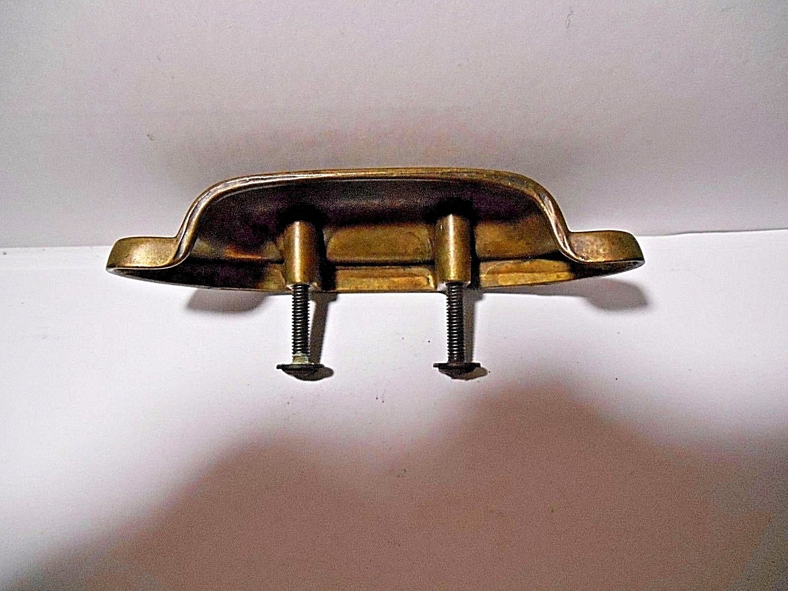 LOT OF 3 BRASS TONED DIE-CAST METAL DRAWER PULLS OR HANDLES WITH SCREWS