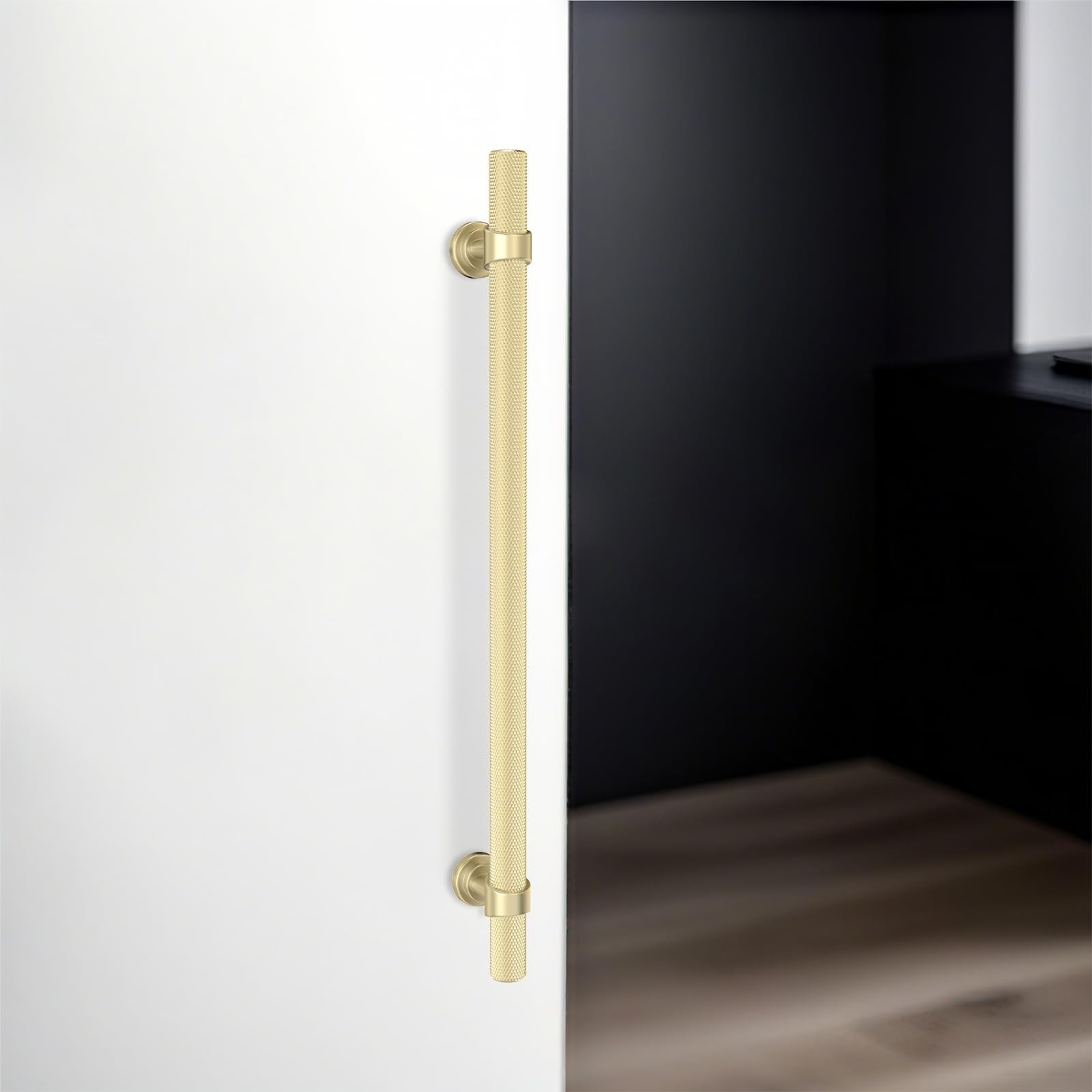 Komotia 6 Pack 15 Inch Cabinet Pulls Knurled Brushed Gold Kitchen Cabinet