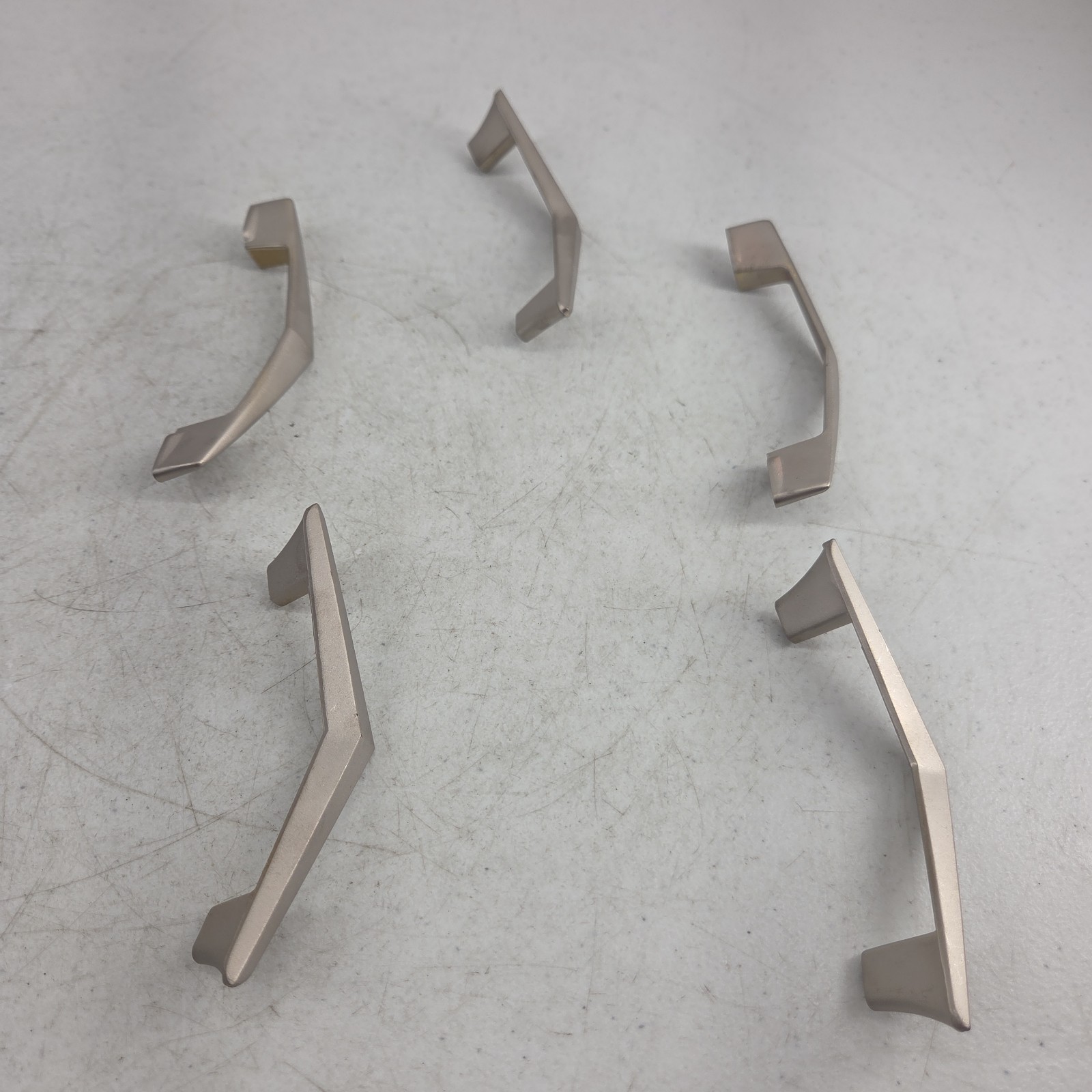 Vintage Lot of 5 Ajax Drawer Pull Handles V Chevron Cabinet Pulls Cupboard