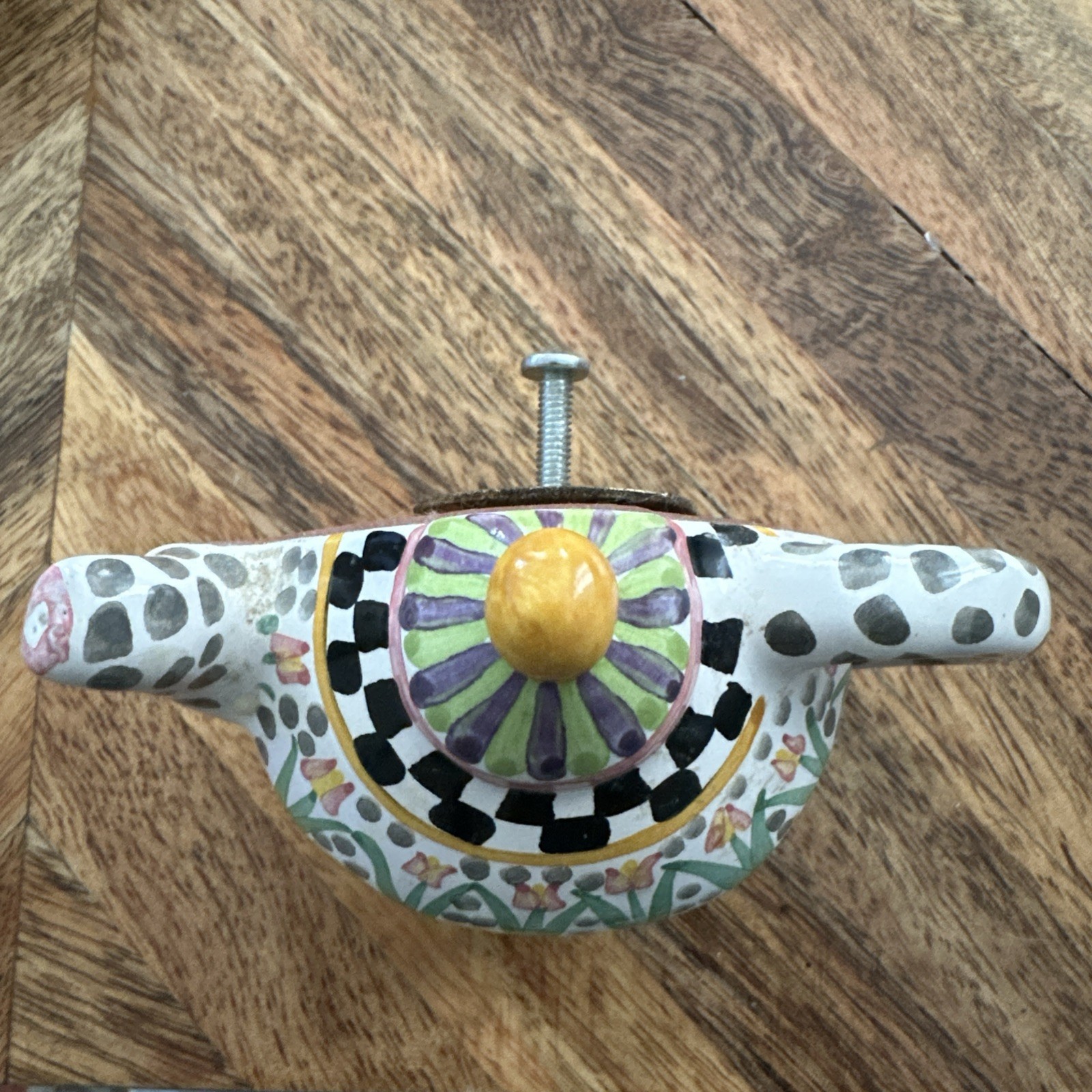 Mackenzie Childs Piccadilly Teapot Decor/ Drawer Pull /Knob/