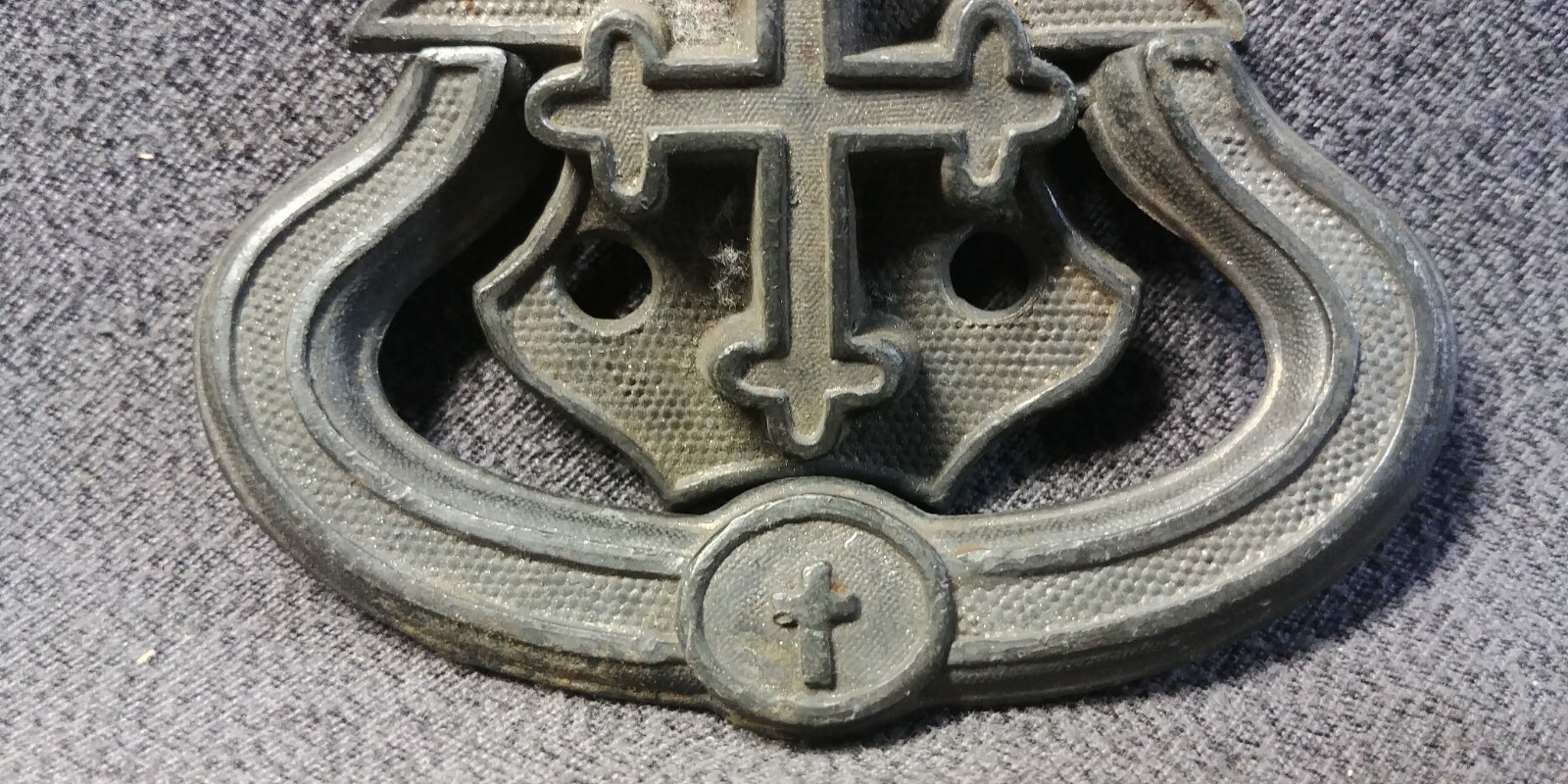 3 Raised Christian Cross Drawer Pull Back Plate Escutcheon Furniture Hardware