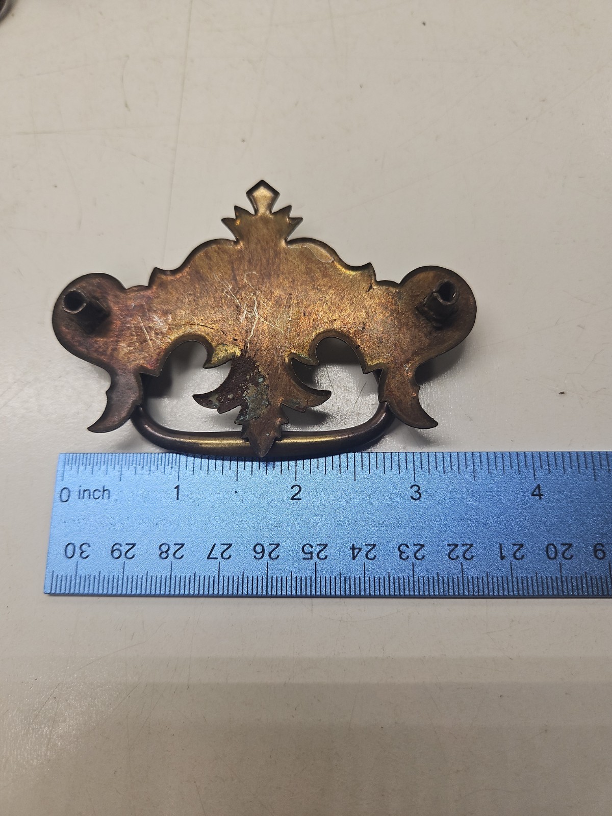 Vintage Brass Drawer Pull With Bail Drop Handle