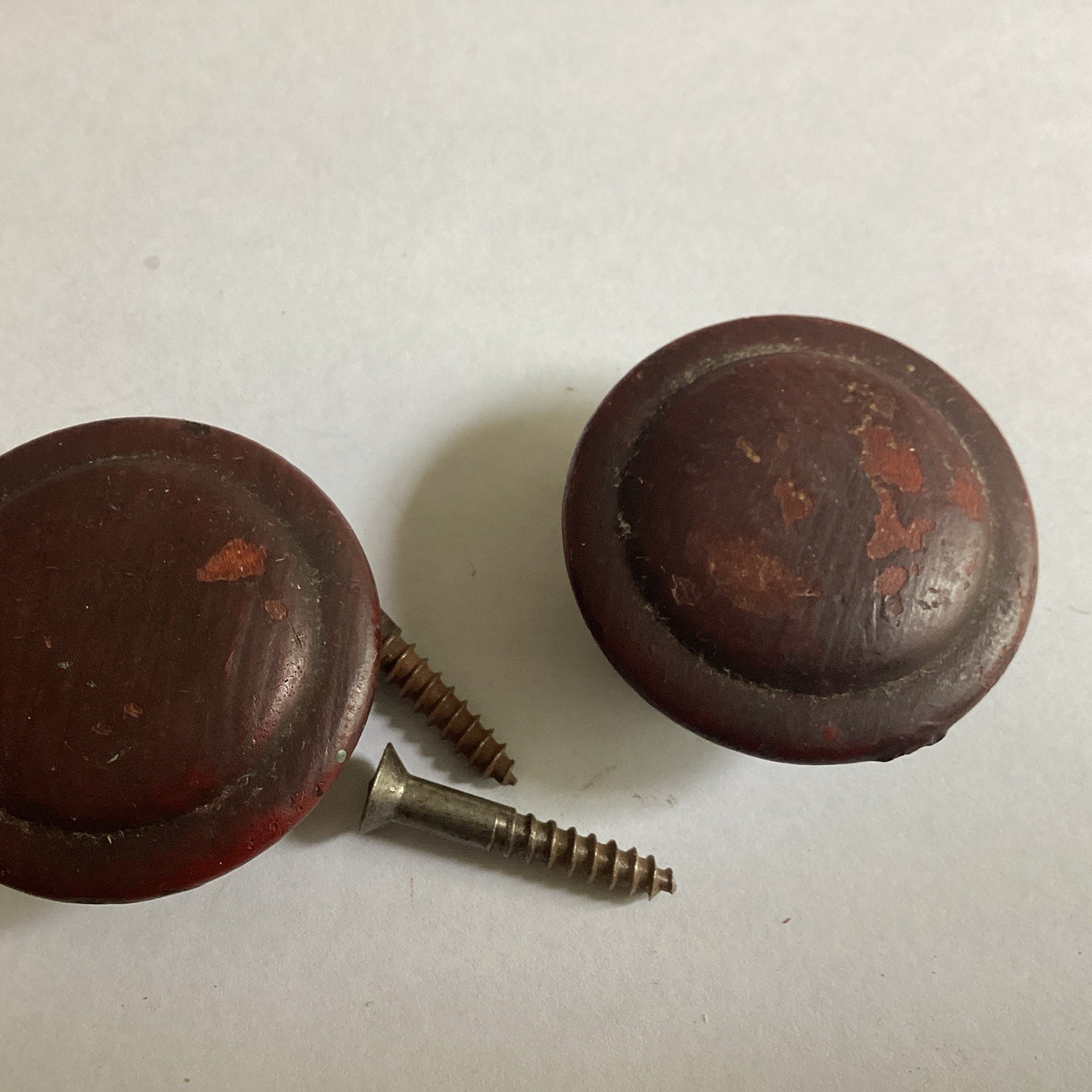 1 Pair Of 1-3/4 Inch Antique Inch Cherry n Wood Drawer Pulls