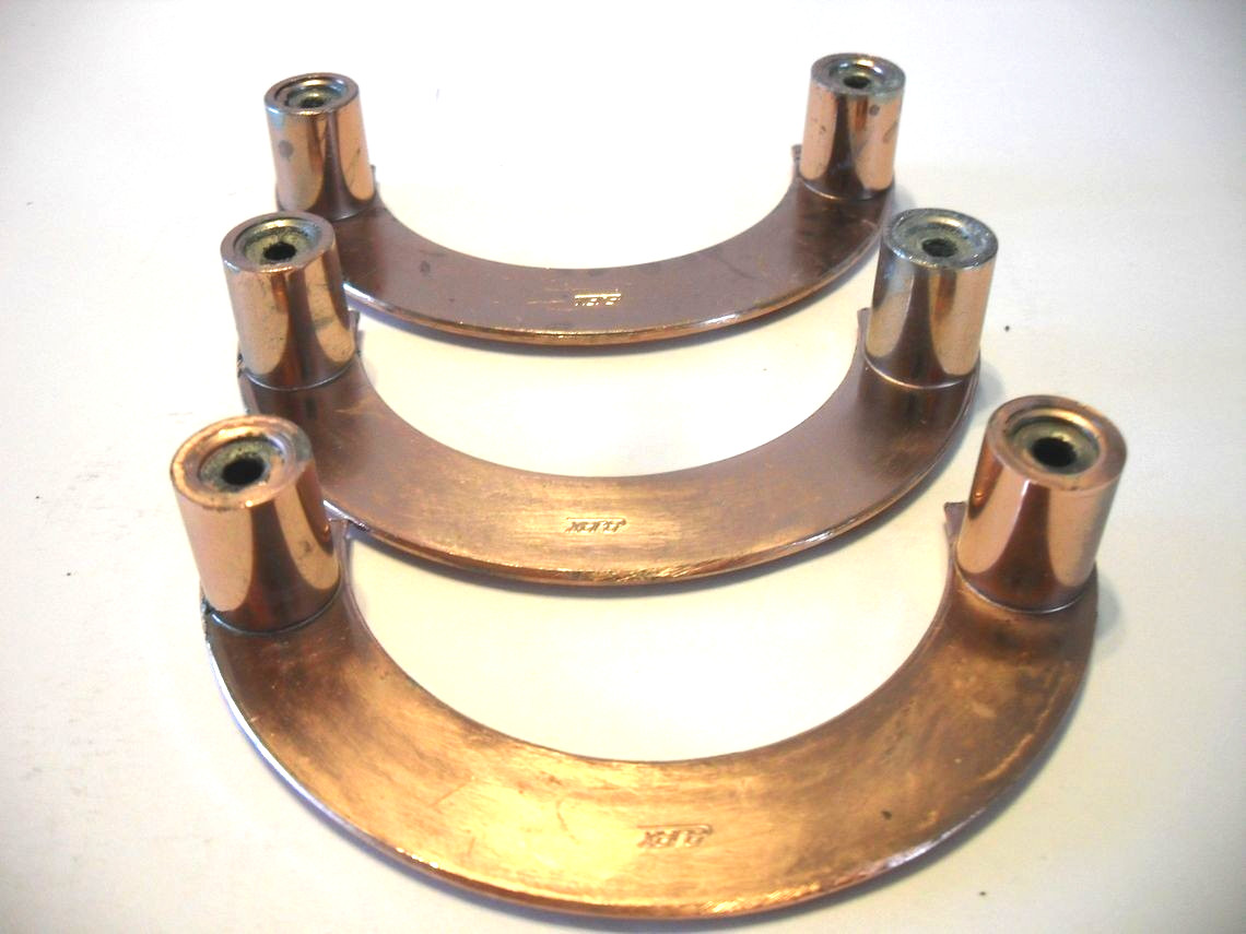Three Vintage Copper Curved Drawer Pulls Smile Shaped Cabinet Door Handles Ajax