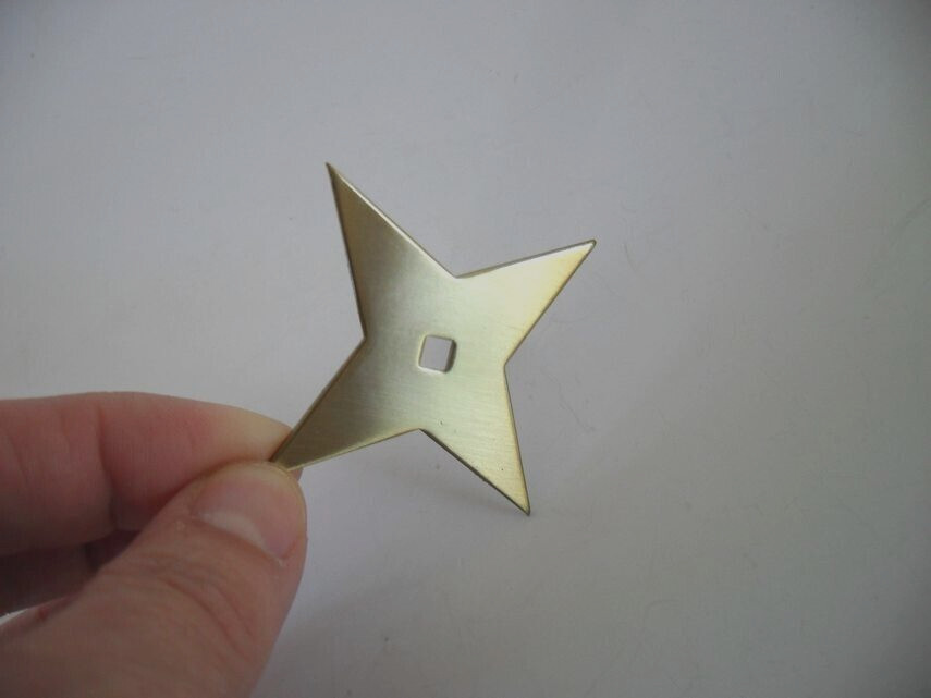 Vintage Small 2-1/4″ Satin Brass Star Backplate for Drawer or Cabinet Knobs