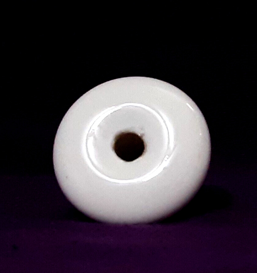 Vintage White Mushroom Shape Porcelain Drawer Pull Knob Center Screw 3/4 in.