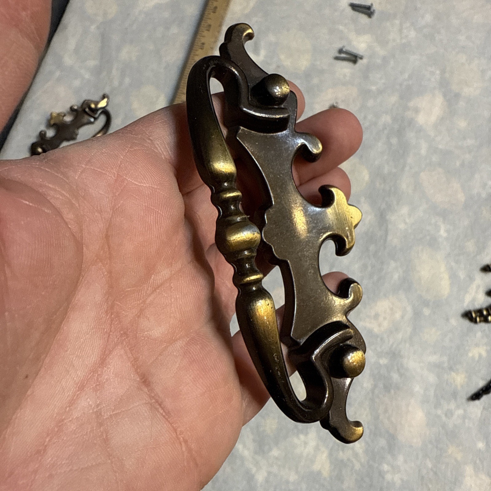 3 Vintage Amerock 152-1 Batwing Drawer Pull Handles 4.75” Long