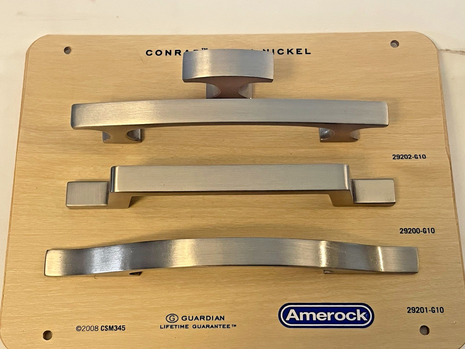 CONRAD BRUSHED NICKEL Amerock Drawer Knobs Pulls Display Board Salesman Sample🌺