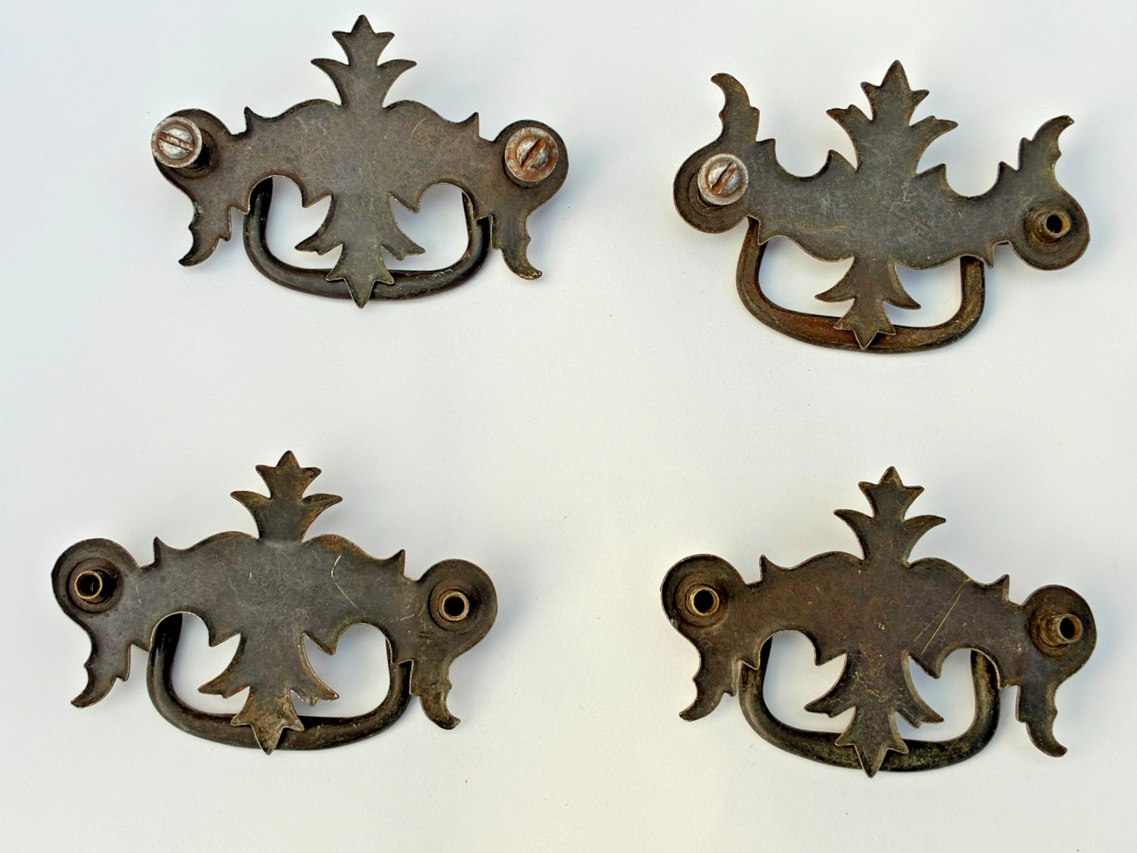 Lot Brass & Metal Pulls Cabinet Handle Mixed Material Distressed Vintage Salvage