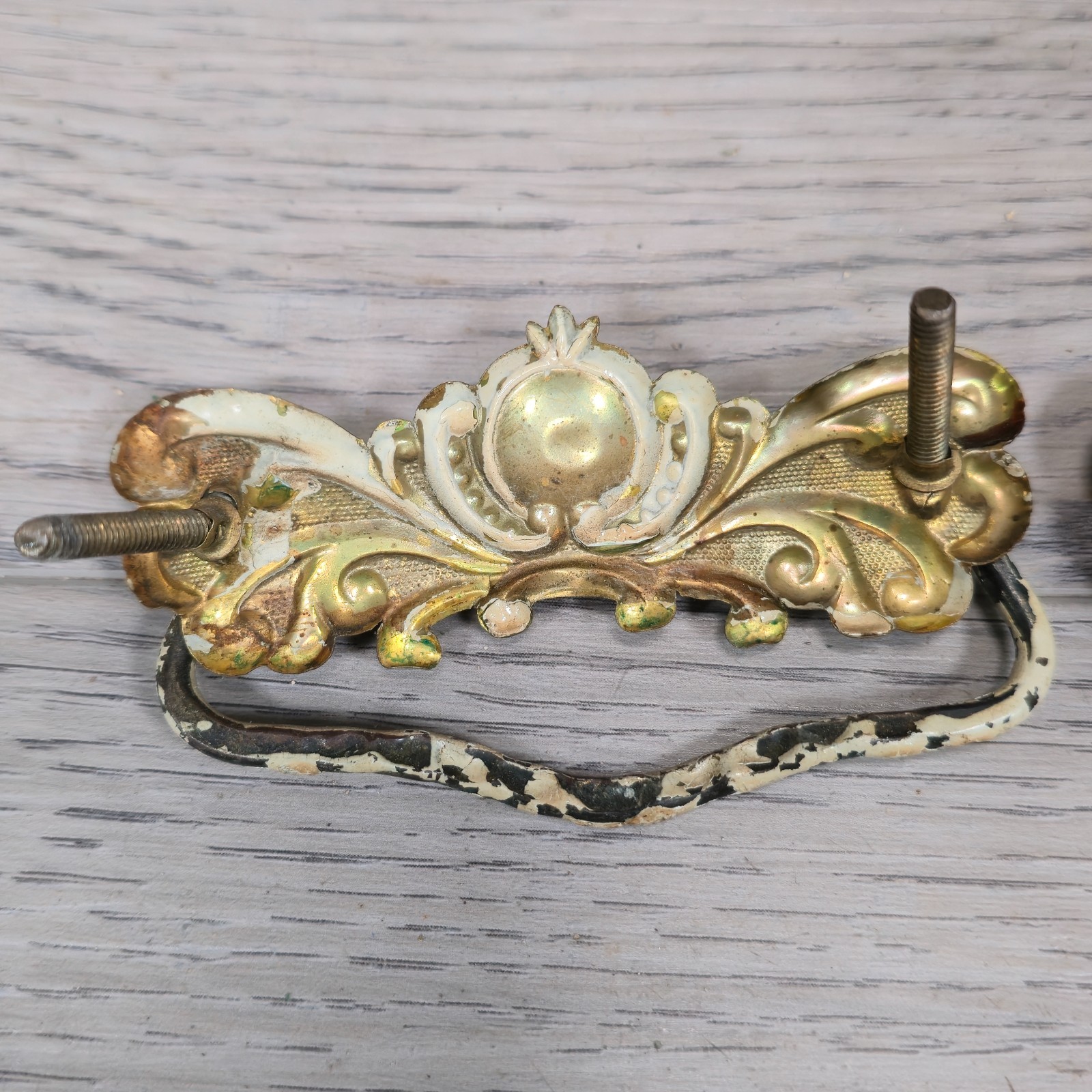 Set of 2 Vintage Brass Edwardian Drawer Pulls 3″ CTC Ornate Classic Dresser Bail