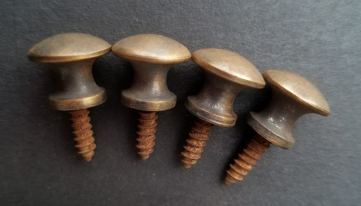 4 Solid Brass VERY SMALL Stacking Barrister Bookcase 7/16″ Knobs drawer Pulls #K