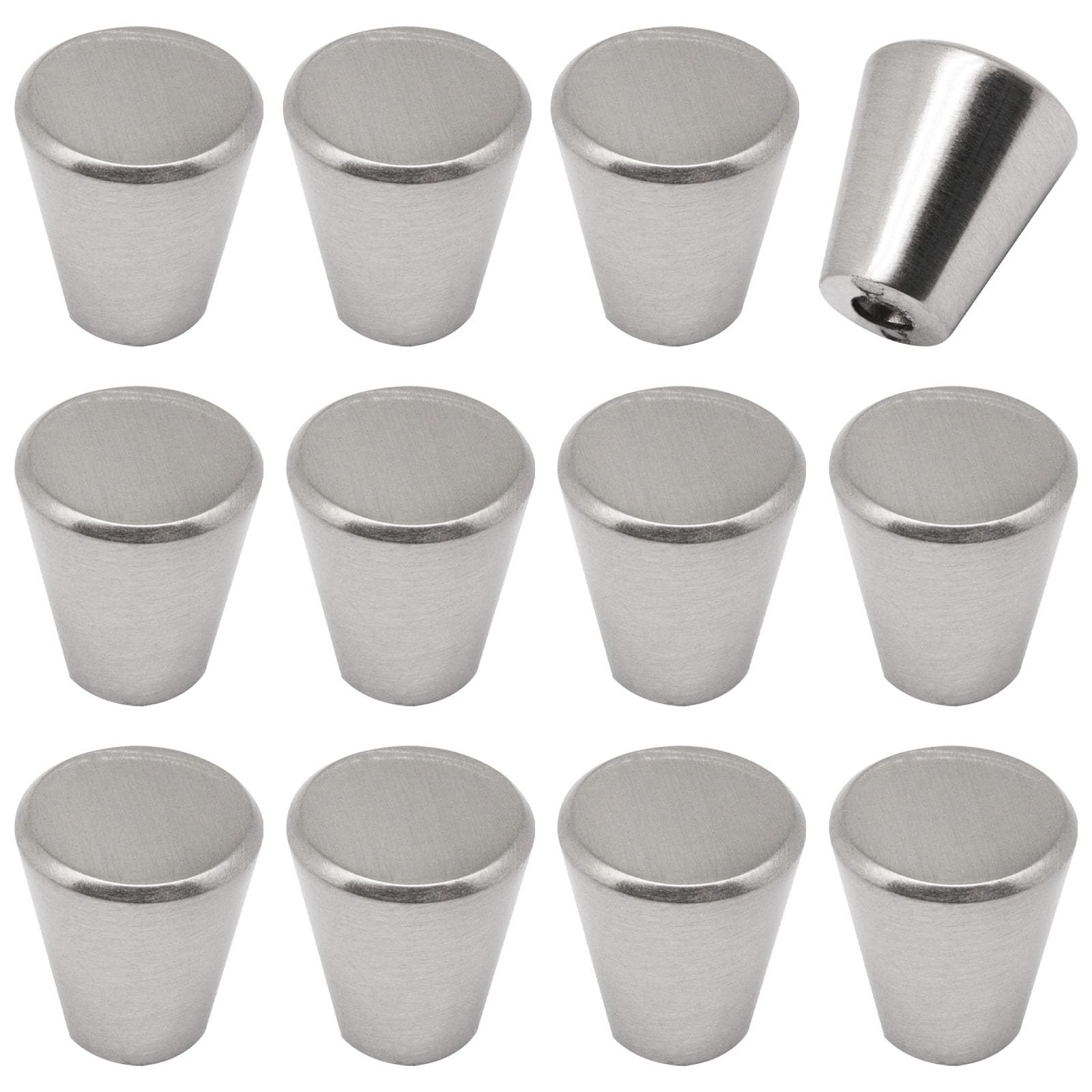 12pcs Brushed Nickel Cabinet Knobs, 3/4 inch Cone Dresser Knobs Drawer Knobs …