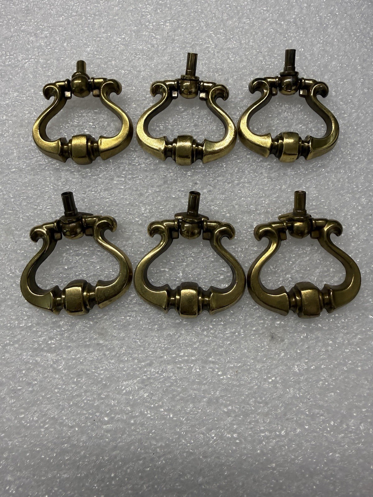6 Vintage Keeler Brass Company KBC Brass Vintage Cabinet Drawer Drop Pulls (46