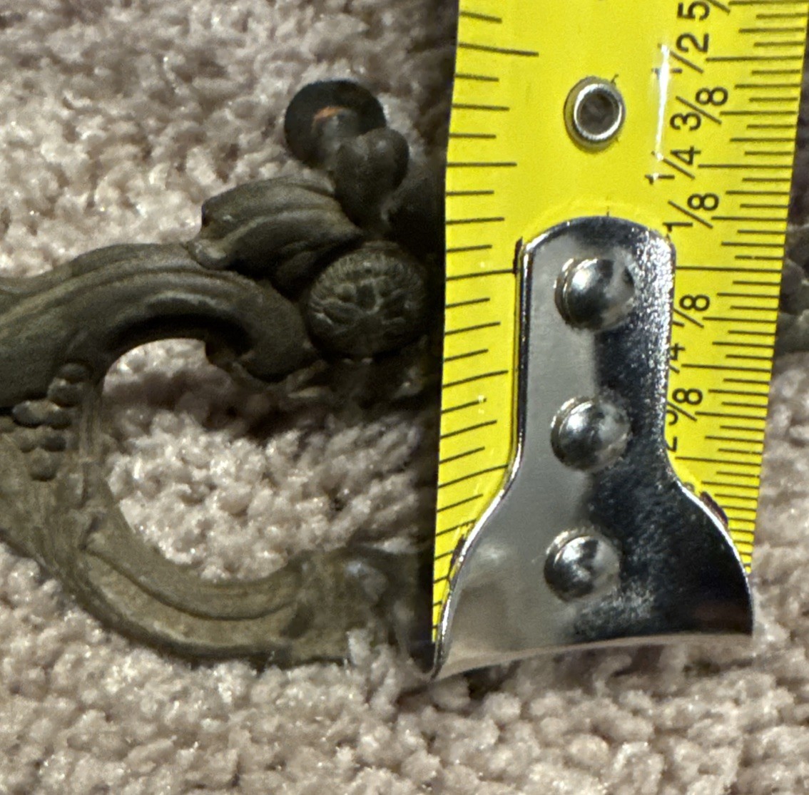 Vintage Pair 3” French Provincial Brass Finger Pull Drawer Handle Ornate Rococo