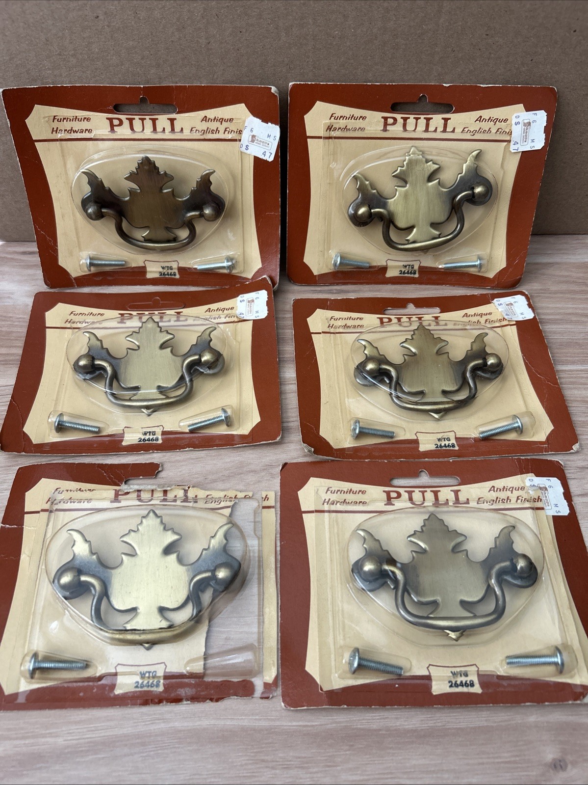 Lot 6 Authentic Early American Antique English Finish Brass Furniture Hardware