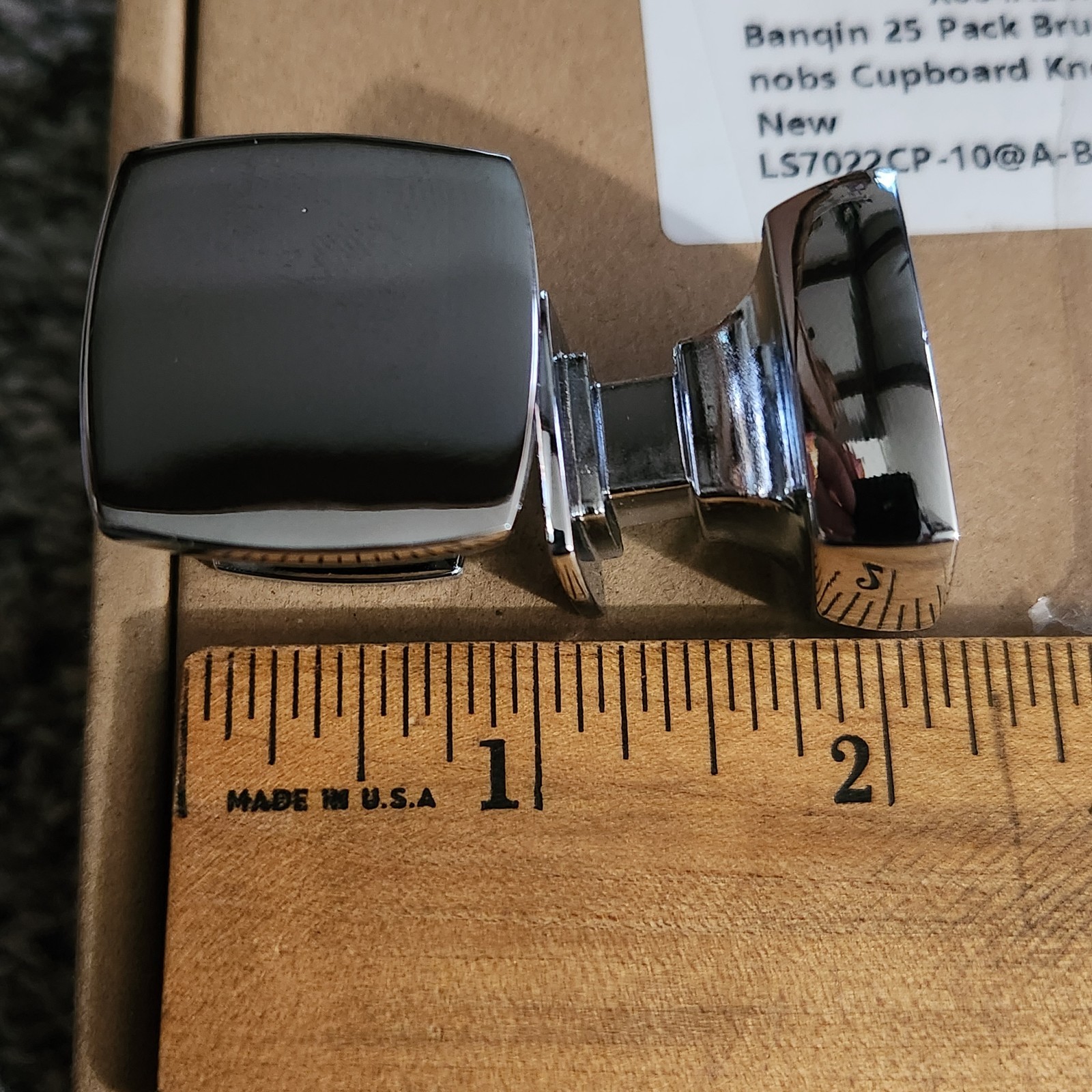 Lot Of 10 Chrome Square Knobs/Pulls With Screws 1-1/8″ Square 1″ Long