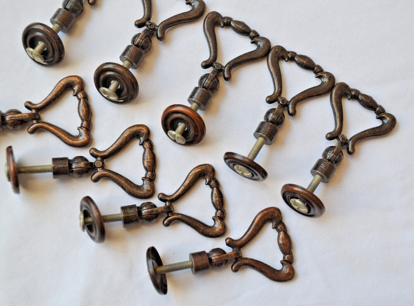 Soviet Drawer Handles vintage Set 9x USSR Furniture fittings Cabinet Pulls Knobs