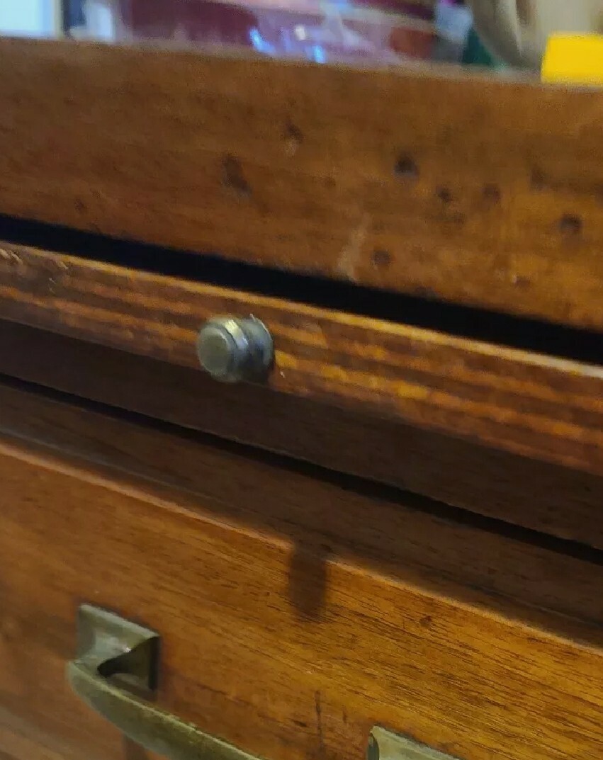 1x Solid Brass SMALL Stacking Barrister Bookcase 7/16″dia Knob drawer Pull #KK
