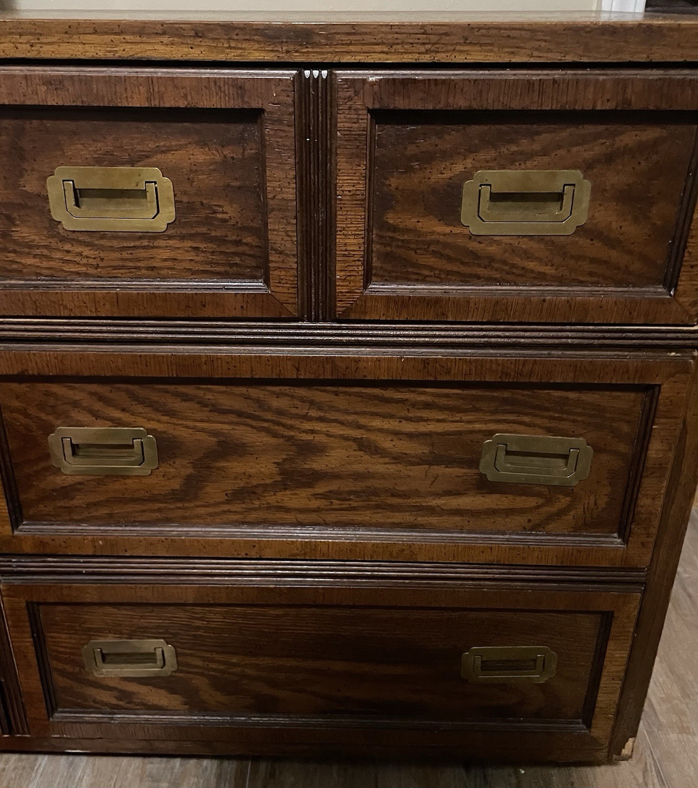 Drexel Pavilion Recessed Dresser Drawer Pull Brass Handle Vintage Mid Century