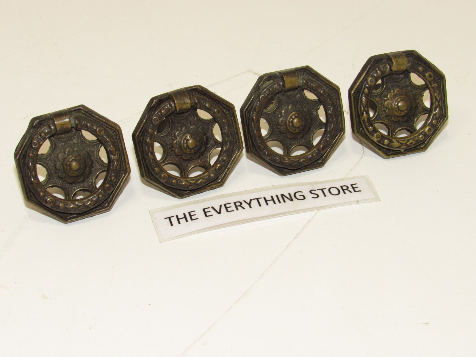 LOT OF 4 ANTIQUE DRAWER PULLS WITH SCREWS USED